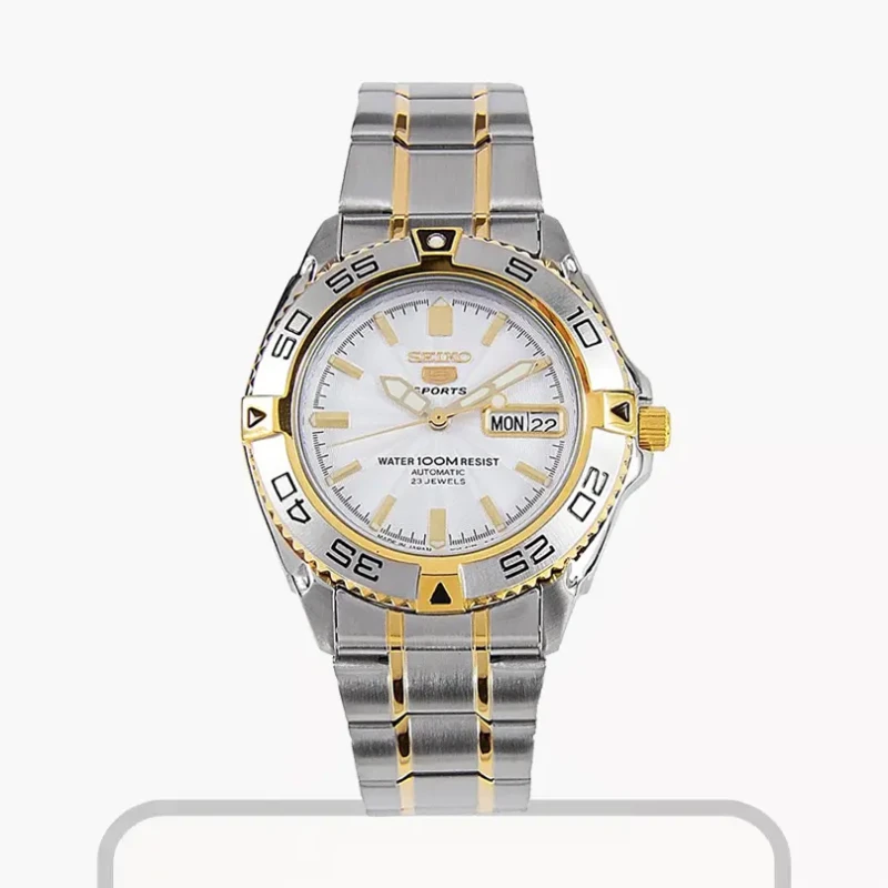 Seiko 5 Men's Sports Automatic White Dial Watch | SNZB24J1